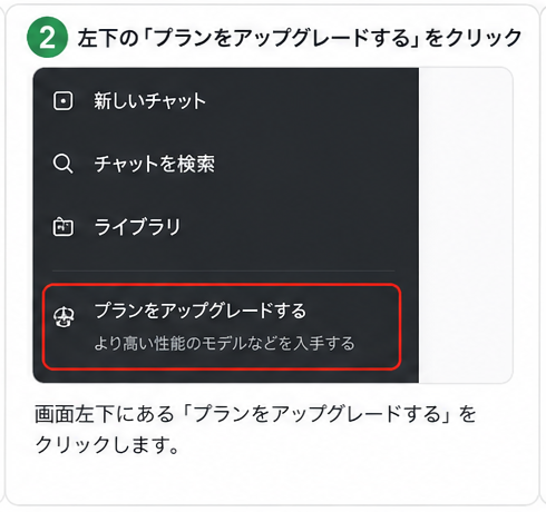 ChatGPT Plus導入手順2 プランをアップグレードする
